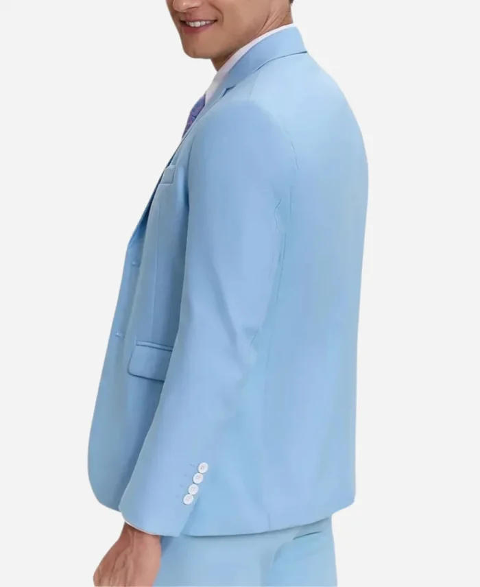 Men's Classic Three Piece Light Blue Suit