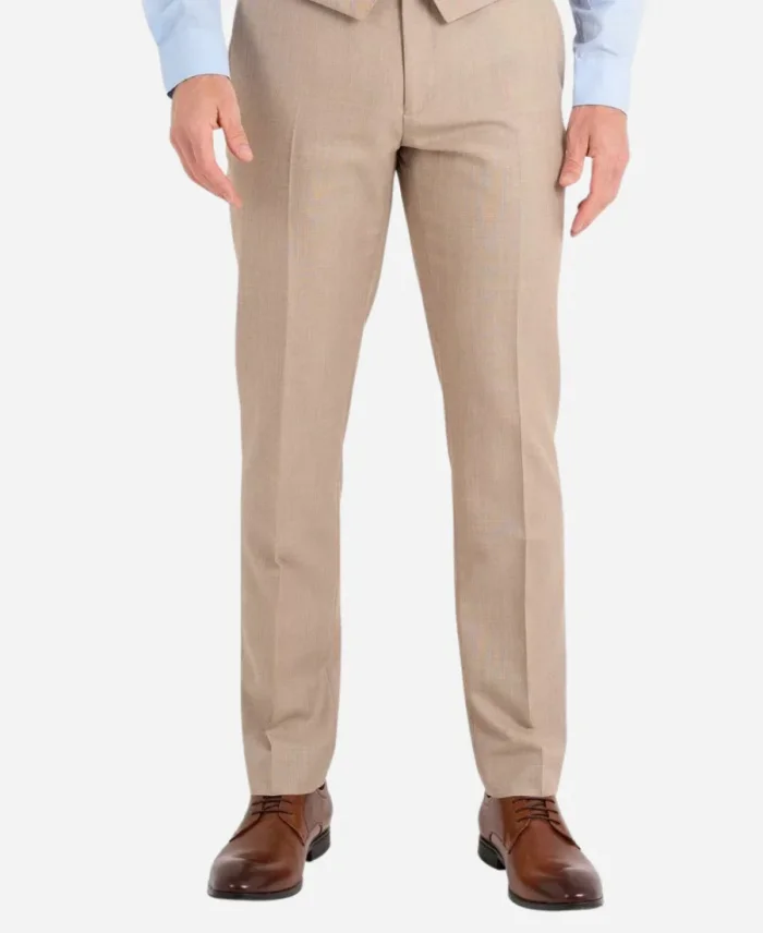 Men's Classic Three Piece Tan Tuxedo Wedding Suit For Sale