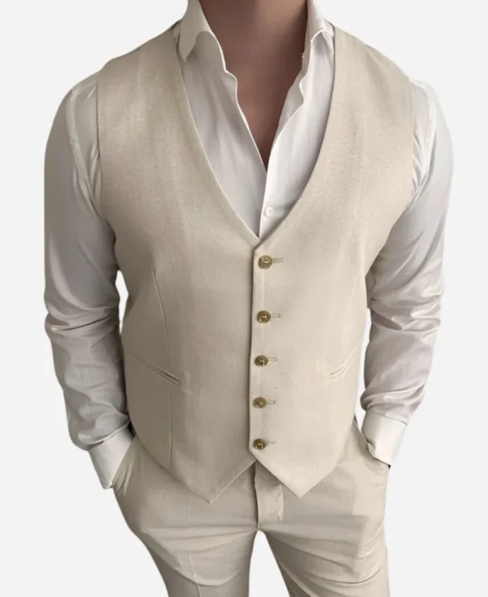 Men's Cream 3 Piece Suit