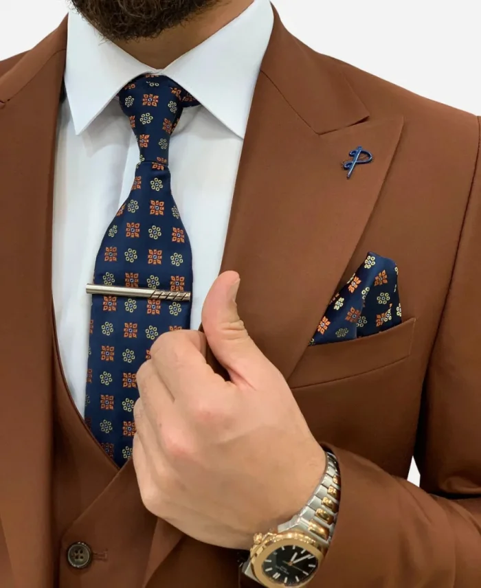 Men’s Dark Brown Three Piece Suit For Sale