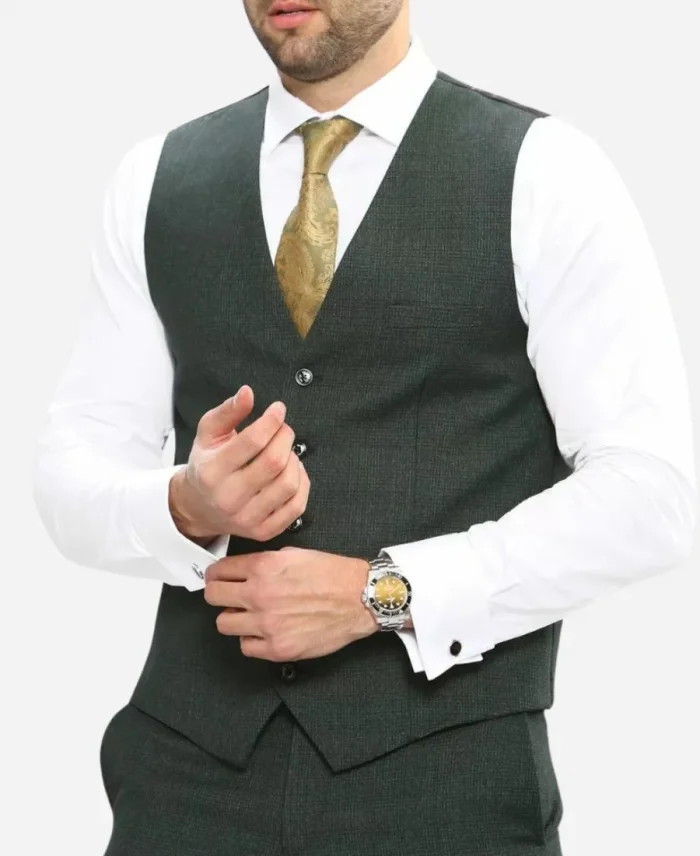 Men's Dark Green Three Piece Wedding Suit
