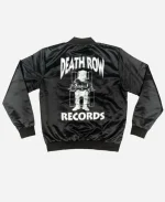 Mens Death Row Records Black Satin Bomber Jacket