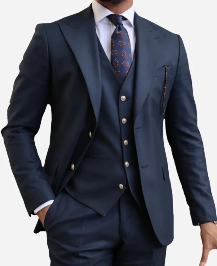 Men's Formal 3 Piece Navy Wedding Suit
