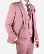 Men's Formal Pink Prom 3 Piece Suit