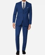 Men's Gentlemen Slim Fit Blue Suit