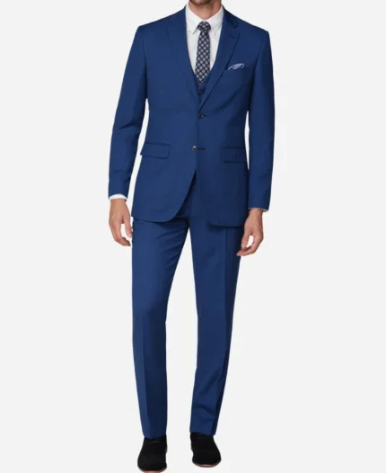 Men's Gentlemen Slim Fit Blue Suit