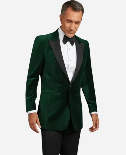 Men's Green and Black Tuxedo Suit