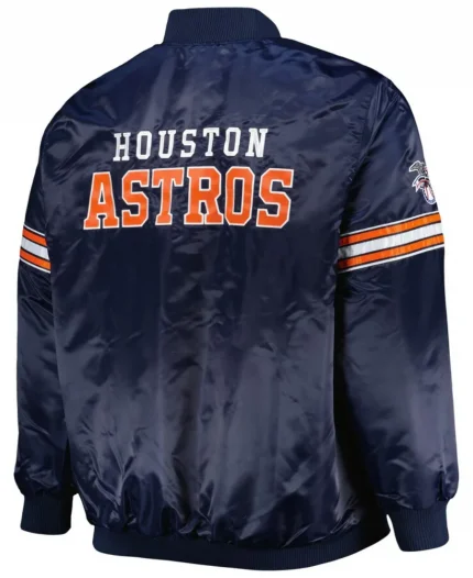 Men’s Huston Astros Blue and Orange Letterman Varsity Jacket