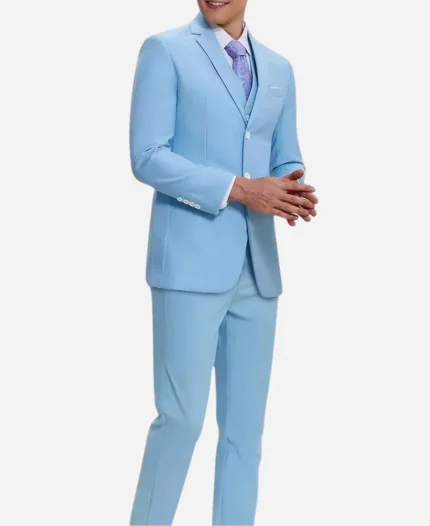 Men's Light Blue 3 Piece Suit