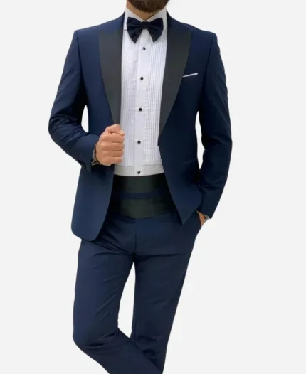 Men's Navy Blue Two Piece Wedding Suit