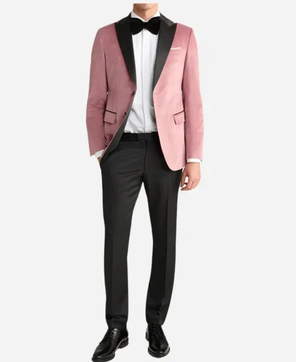 Men's Pink and Black 2 Piece Suit