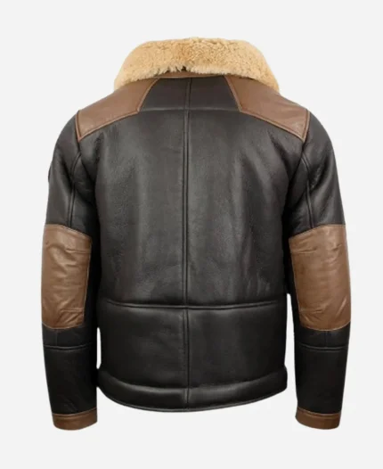 Men’s Shearling J-20 Pilot Sheepskin Black Leather Jacket