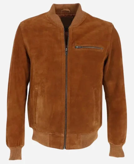 Mens Tan Brown Suede Jacket
