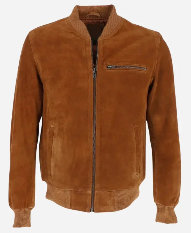 Mens Tan Brown Suede Jacket