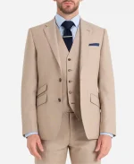 Men's Tan Three Piece Tuxedo Suit