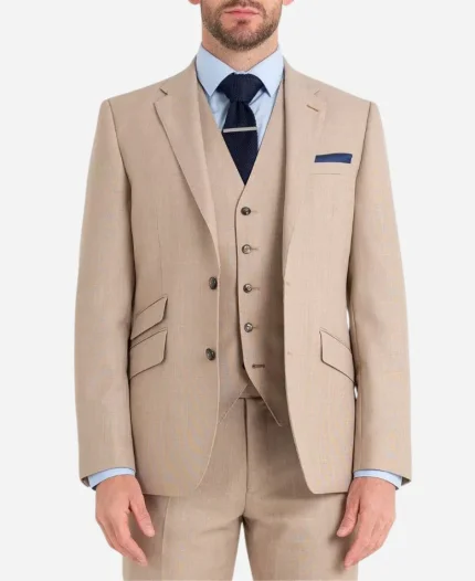 Men's Tan Three Piece Tuxedo Suit