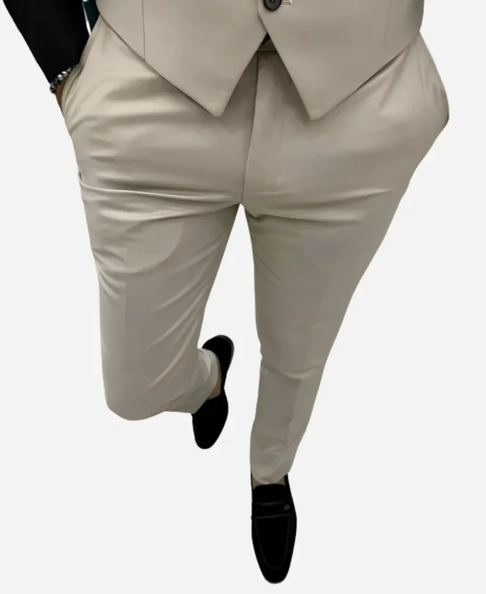 Men’s Three Piece Beige Wedding Prom Suit For Sale