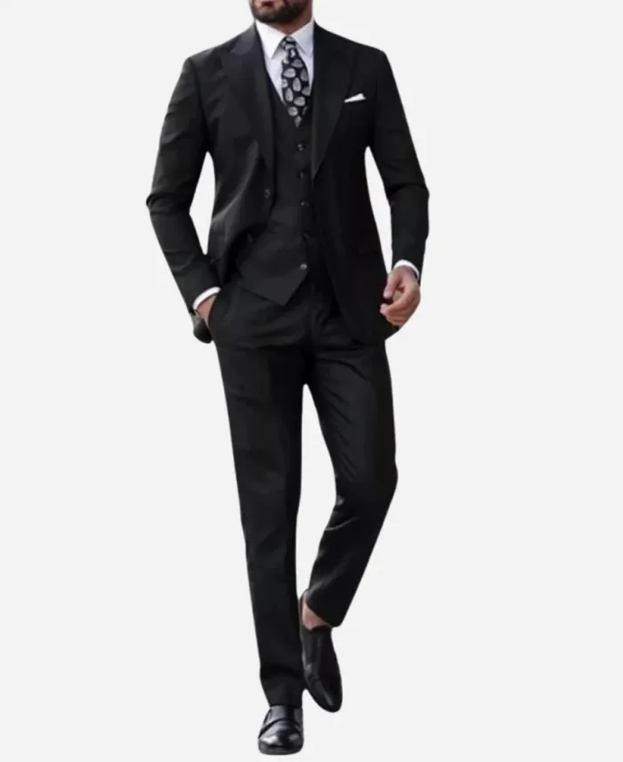 Men’s Three Piece Black Suit