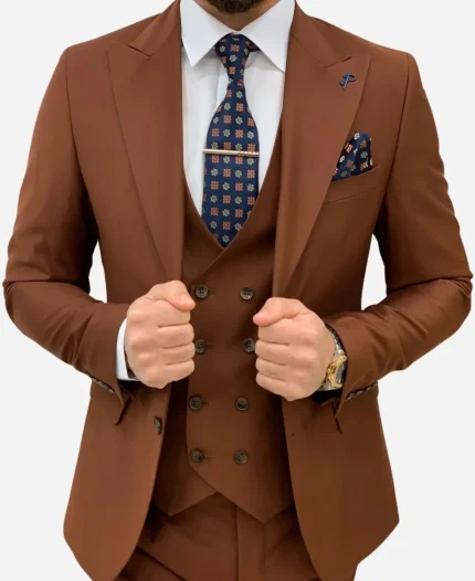 Men’s Three Piece Brown Suit