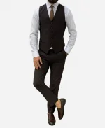 Men’s Three Piece Brown Tuxedo Wedding Suit