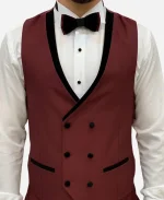Men's Three Piece Burgundy Suit