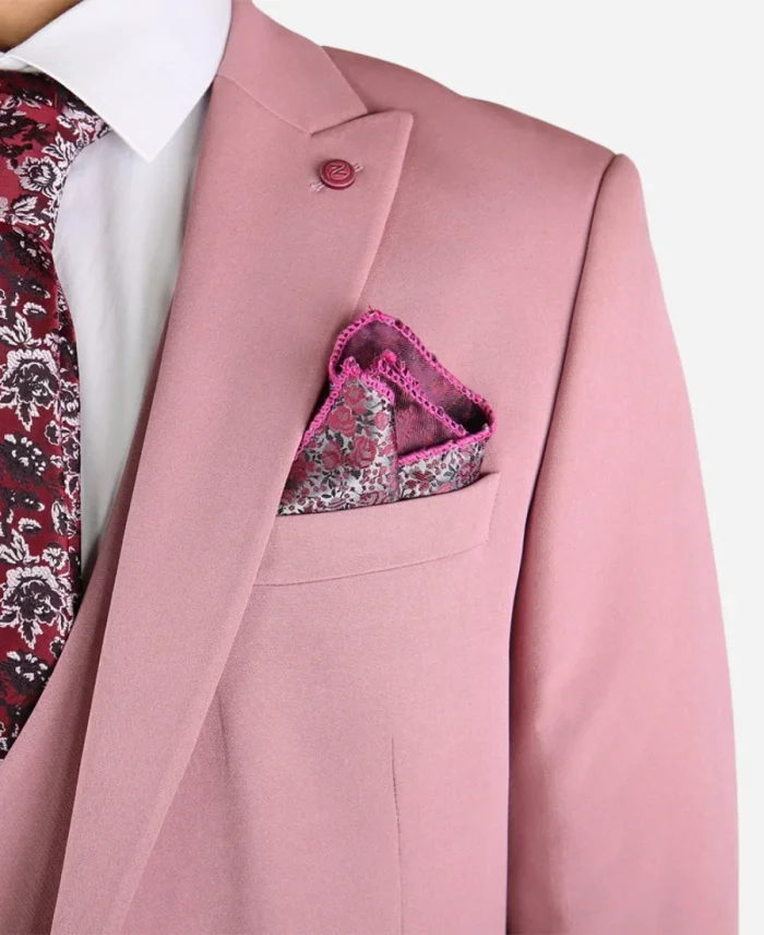 Men's Three Piece Formal Pink Prom Suit For Sale
