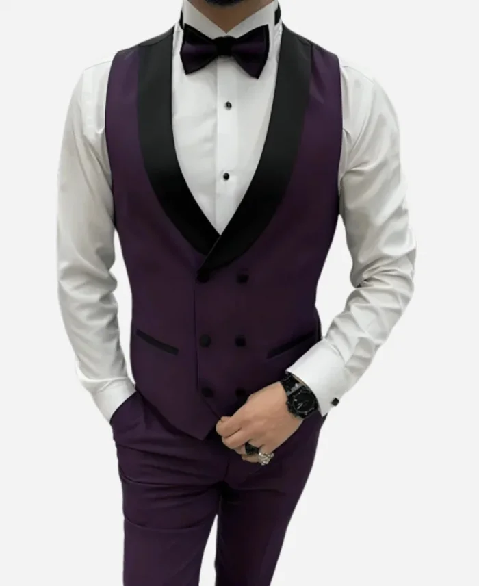 Men's Three Piece Purple Tuxedo Suit