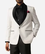 Men's Three Piece White & Black Tuxedo
