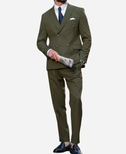 Men's Two Piece Green Tailored Suit
