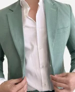 Men's Two Piece Sage Green Formal Suit For Sale
