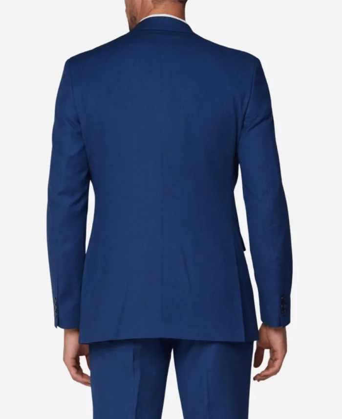 Men's Two Piece Slim Fit Gentlemen Blue Suit For Sale