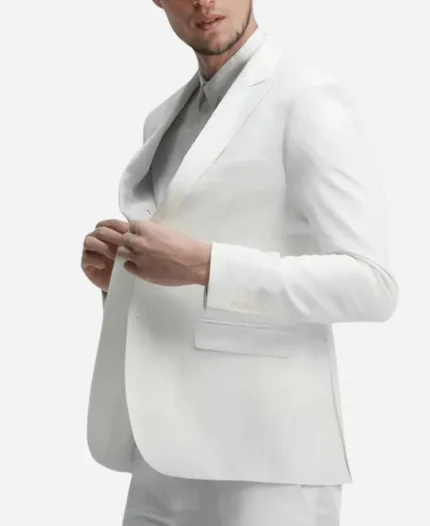 Men's Two Piece White Tuxedo Suit