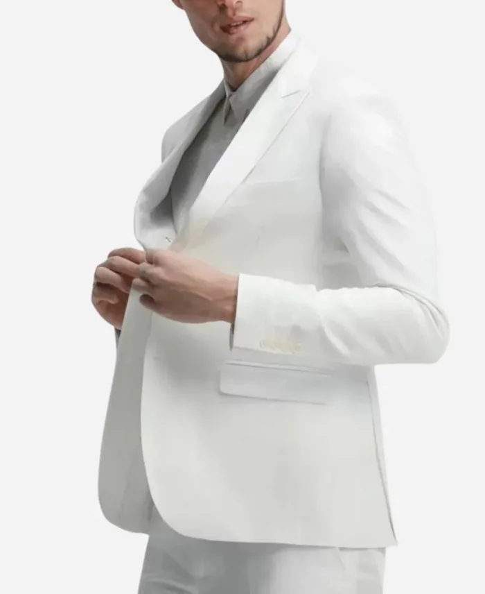 Men's Two Piece White Tuxedo Suit