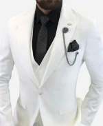 Men’s White 3 Piece Casual Suit