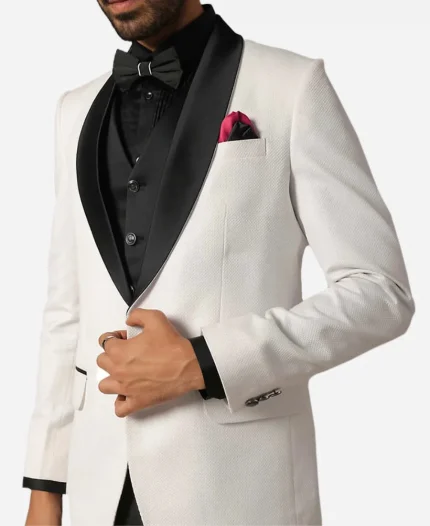 Men’s White And Black 3 Piece Tuxedo