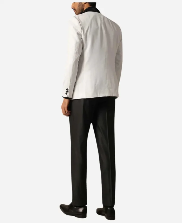Men's White & Black One Button Three Piece Tuxedo