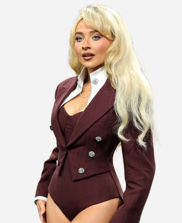 Met Gala 2025 Sabrina Carpenter Burgundy Tailcoat