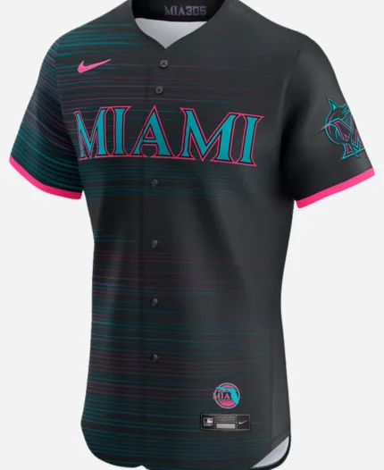 Miami Marlins Black 2025 City Connect Jersey