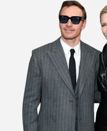 Michael Fassbender Movie Black Bag 2025 George Woodhouse Grey Trench Coat