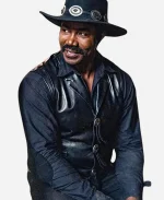 Michael Jai White Movie Outlaw Johnny Black 2023 Leather Black Vest