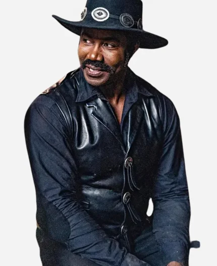 Michael Jai White Movie Outlaw Johnny Black 2023 Leather Black Vest