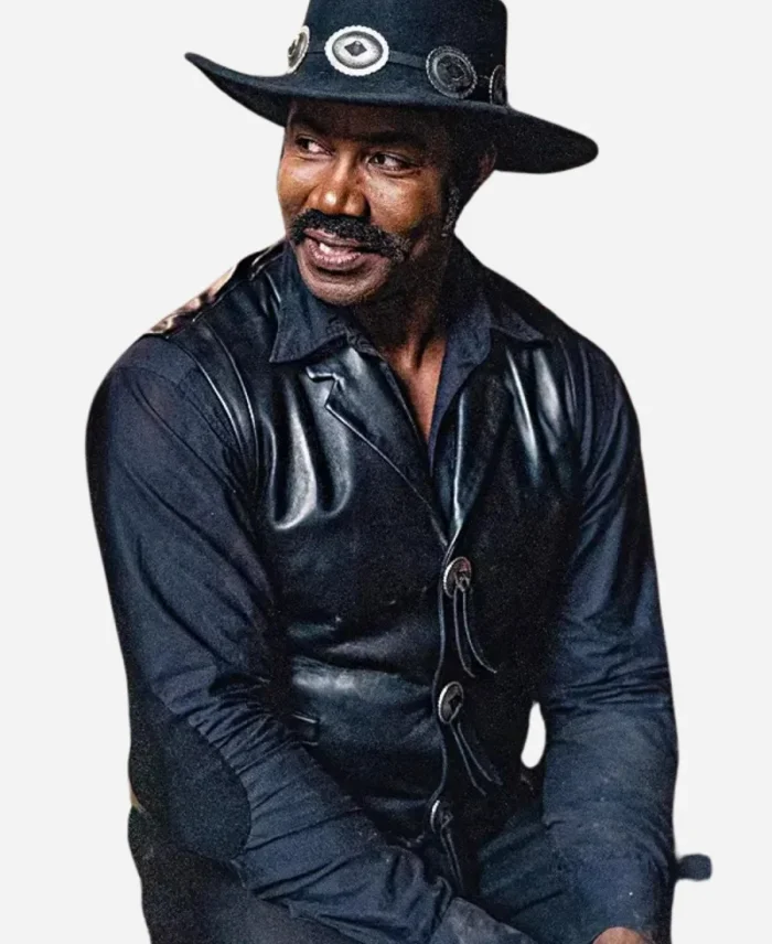 Michael Jai White Movie Outlaw Johnny Black 2023 Leather Black Vest