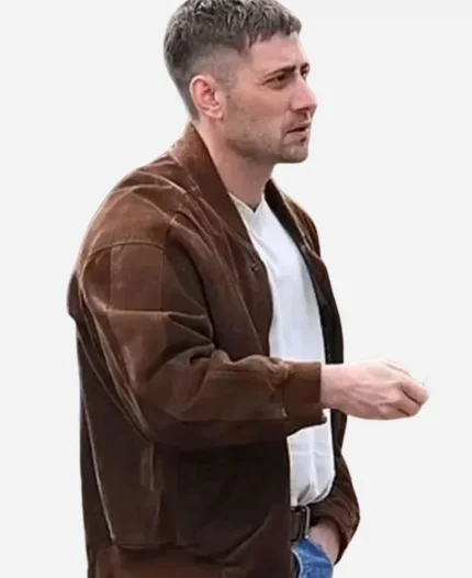 Michael Socha TV Series Toxic Town 2025 Suede Leather Bomber Jacket