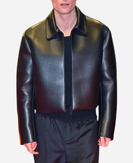 Mickey 17 Robert Pattinson Black Leather Jacket