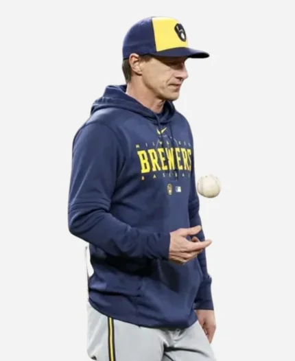 Milwaukee Brewers Craig Counsell Blue Pullover Hoodie