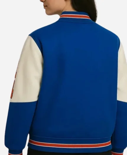 Mitchell & Ness Knicks Team History Blue Varsity Jacket For Sale