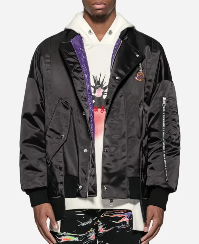 Moncler Genius x Palm Angels Down Black Bomber Jacket