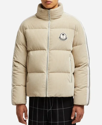 Moncler x Palm Angels Abrolhos Beige Corduroy Short Down Jacket
