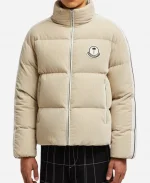 Moncler x Palm Angels Abrolhos Corduroy Short Down Black And Beige Jacket For Sale