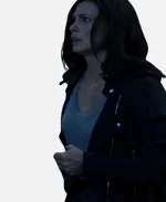 Morena Baccarin Movie Greenland Migration Allison Garrity Black Biker Jacket